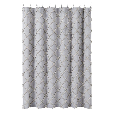 Frayed Lattice Creme & Black Shower Curtain 72x72 VHC Brands - The Fox Decor